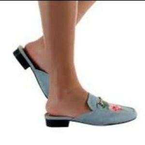Cape Robbin Adel-7 Women's Blue Mules Denim Blue